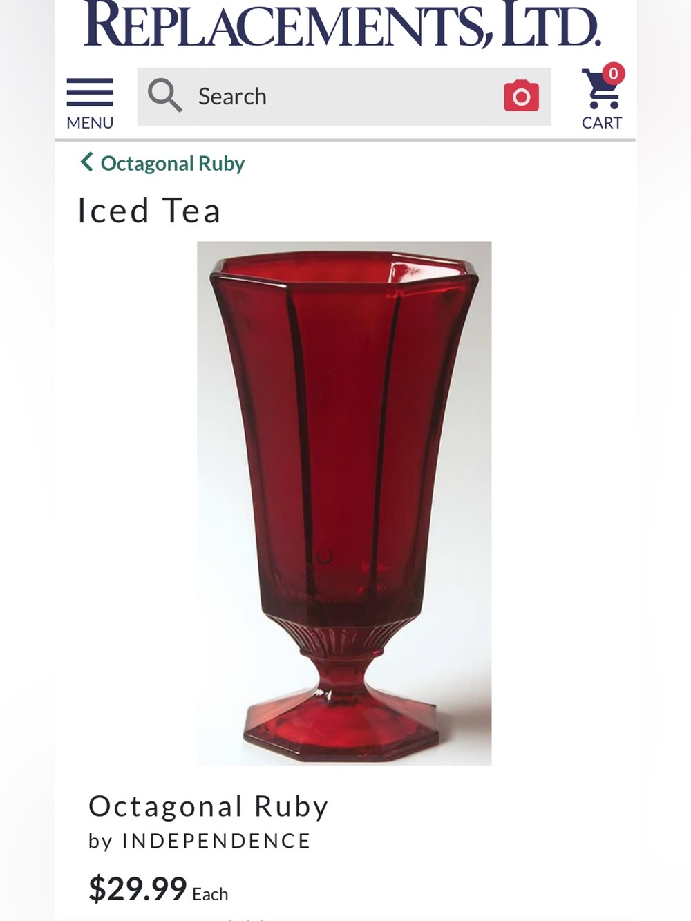 4 Octagonal Ruby by INDEPENDENCE. - Picture 2 of 16